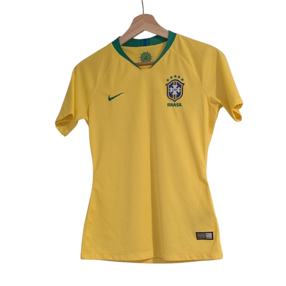 Nike Brazil National Team Women’s 2018 “Laura” Yellow Soccer Kit Jersey, S - Picture 1 of 8